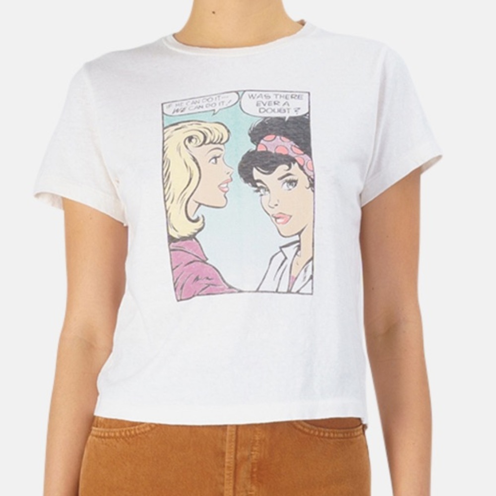 Re/Done “We Can Do It" Graphic Tee in Vintage White